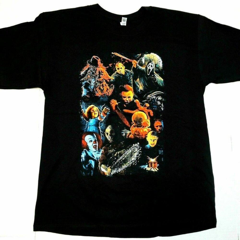 Horror Movie Scary Characters T Shirt Halloween Graphic Fan Costume Shirt